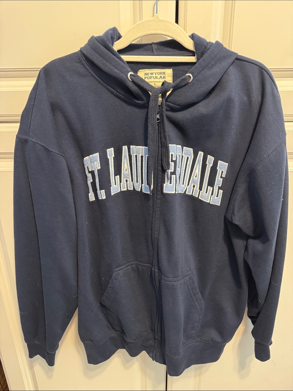 Ft. Lauderdale Navy Zip-Up Hoodie large unisex